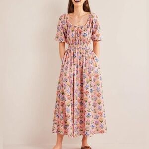 NWT Boden Scoop Neck Midi Dress, Dusty Pink, Size 10P